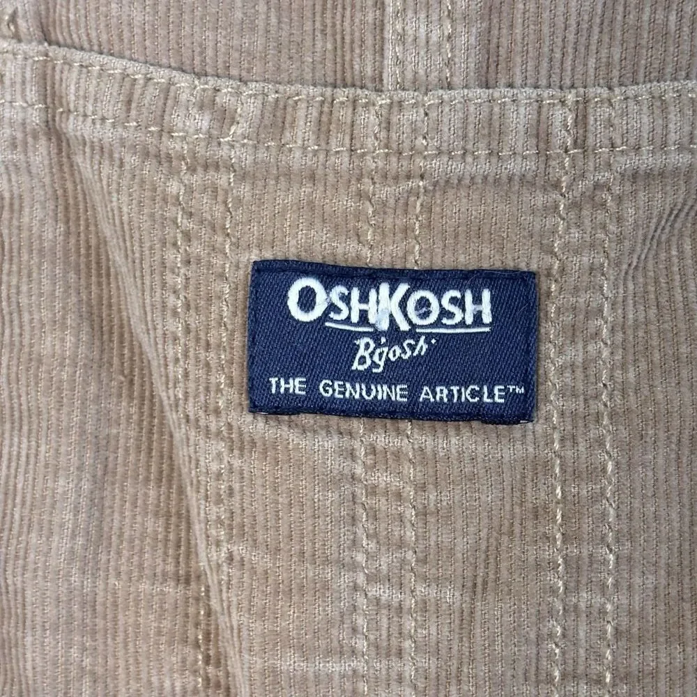 OshKosh B'gosh Vestbak 2T Corduroy Lined Brown Overalls Red/Black Bufallo Plaid